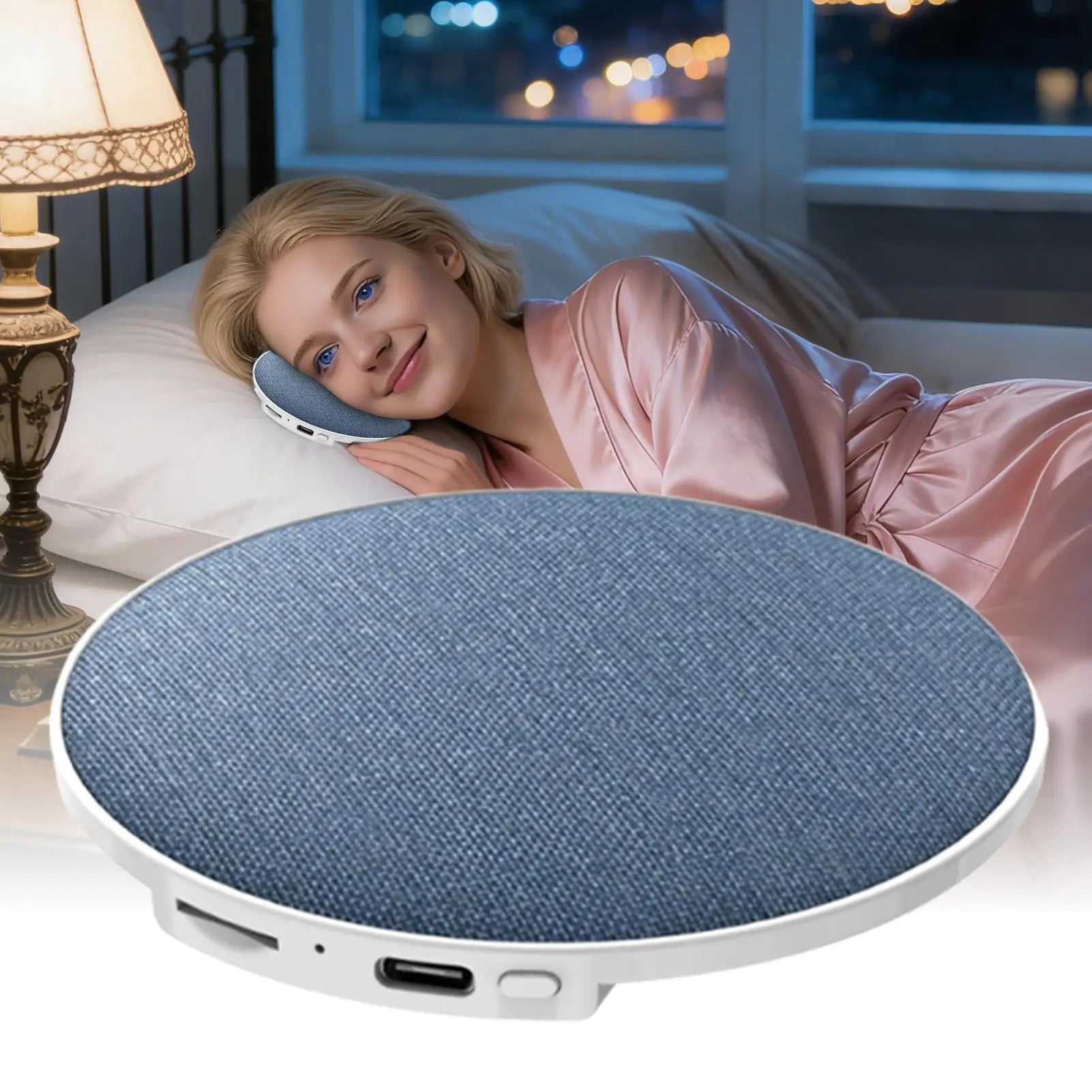 Sleep Aid Pillow Speaker Bluetooth Wireless Mini White Noise Speaker Adjustable Timers,Long-Lasting Battery for Deep Sleep