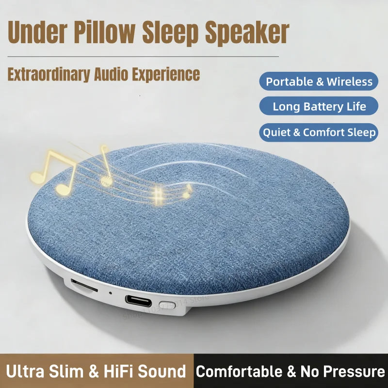 Under Pillow Sleep Speaker Ultra Slim HiFi Noise Reduction Bone Conduction Sound Machine for Deep Sleep Relaxation 2026 New ﻿