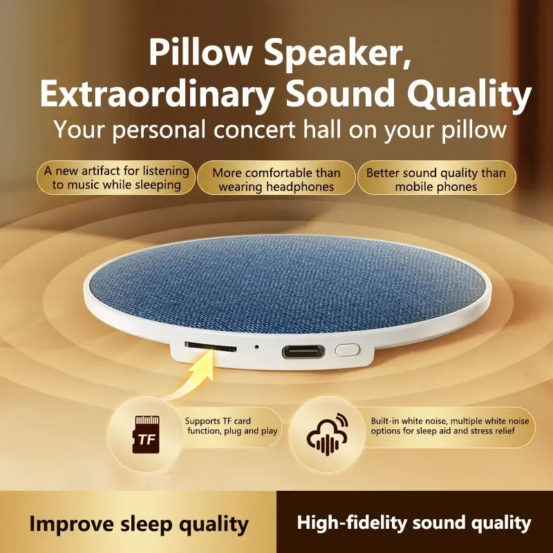 Wireless Pillow Speaker Sleep Aid 360° Surround Sound Bluetooth 5.4  HiFi Stereo Sound Private Audio No Disturb Partner2026 New